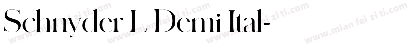 Schnyder L Demi Ital字体转换